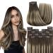 Youngsee Clip in Extensions Real hair ombre real hair Extensions clip brown blonde clip in extensions 40cm hair extensions clip in extensions real hair clip in remy clip in hair 120g #4/18/4 40 cm (7PCs) 1-clip-4- #4/18/4