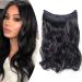 Hairpiece Extensions Hair Extension a Weft with Invisible Wire Hair Hair Thickening Wavy Wavy Dark Black-1 40 cm