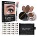 Eyebrow Stamp Stencil Kit for Beginner - Simpout Eye Brow Stamping Kit  Eyebrow Stamp Trio Kit  29 Brow Stencils  Brow Eyebrow Kit with Sponge Applicator  Waterproof Eyebrow Kit (E02 Soft Brown)