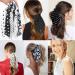 Funlovin Black White Scarf Scrunchie Hair Ribbon Ties Set - Elegant Ponytail Scrunchies with Tails for Women (6pcs) - Buy Online on SooperMarket.com