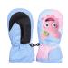 FAYHIJUN Waterproof Kids Mittens Toddler Winter Cold Weather Thermal Fleece Lined Warm PU Palm Gloves Snow Ski Glove for Age 1-9 Boys Girls Baby Skiiing Snowboarding Cycling Running Walking Outdoor sky blue L(Age7-9)
