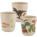 Bamboo Cups for Kids - Set of 3 Fun Dinosaur Cups - 8 oz Bamboo Cups - Kids Cups for Drinking and Snack  Bathroom Cups  Toddler Smoothie Cup - Eco Friendly Shatter Resistant BPA Free Open Child Cup