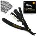 Professional Barber Straight Edge Razor - Salon Quality Cut Throat Shavette Straight Razor Blade for Barber Matte Black Straight Razor-160-10049PHBM (Plain Handle Black Matte)