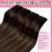 Youngsee Clip-In Ombre Real Hair Extensions - Dark Brown to Middle Brown 35cm 120g (7PCs) - Thick Remy Hair for Women - Buy Online on SooperMarket.com