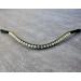 Gl cksHucke horse browband curved narrow in light green & apricot 'willow' large green glitter stones golden edging (VB/Cob leather color black) VB/ Cob leather color black