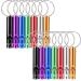 Irich 14 pieces of aluminum alloy sport pipe whistle triller pipe with key rings for hall sports field football survival safety (random color)