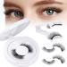 Magnetic Eyelashes Natural Look Reusable Magnetic Lashes with Applicator 3D Magnetic False Eyelashes without Eyeliner Wispy Fluffy Magnetic Lashes No Glue or Liner Needed (1 Pair Natural)