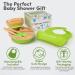 Bimba Bambino Baby Weaning Set - Bamboo Suction Plate, Bowl, 2 Spoons, Silicone Bib | Non-Toxic, Natural Bamboo, Green - Buy Online on SooperMarket.com