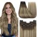 Youngsee Extensions real hair clip balayage real hair extensions clip brown balayage blond clip in extensions real hair 45cm remy hair extensions clip in smooth clip for women 120g #3/8/22 45 cm (7PCs) 1-clip-3- #3/8/22