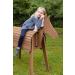 Roba Wooden Garden Horse - Vaulting Horse with Mane & Tail for Gymnastics & Riding - Solid Teak Construction - Buy Online on SooperMarket.com
