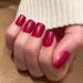Buy Novo Ovo Short Corner Oval Press-On Nails - Angular Rose Red Monochrome | Long-Lasting Artificial Fingernails with Glue - International Shipping Available - Buy Online on SooperMarket.com