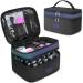 Nail Polish Carrying Case, Womens Fingernail Polish Travel Organizer Holds 30 Bottles, Water Resistant Double Layer Holder Storage Bag for Manicure Accessories, Nail Supply, Black
