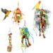 Pinenuts 4 Pack Bird Shredding Budgies Toys Parrots Chewing Hanging Foraging Toys Parrot Cage Shredder Toys Birds Cage Accessories for Small Parrots Parakeets Conures Love Birds Finches