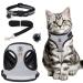 Cat Harness and Lead Set Adjustable Cat Harness Escape Proof Cat Kitten Harness for Walking Breathable Cat Harness with Reflective Stripe and Leash Set for Small Medium Cats Pets (S)