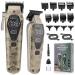 Karrte Professional Hair Clippers for Men Beard Trimmer Clippers Set Cordless Hair Cutting Grooming Haircut Kit with T-Blade Barber Starter Kit Rechargeable Adjustable LED Display Bronze