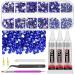 GLARKS B7000 Jewelry Adhesive Glue with Rhinestone Gems Kit 2600Pcs Dark Blue Rhinestones with Gems Adhesive Flat Back Gems Crystal Rhinestones with 6Pcs Dotting Tools for Craft Nail Art