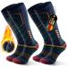 Puliou ski socks made of merino wool for men women and adolescents socks for cold weather for snowboarding snow thermosocks breathable fast drying size 35-51 (2 pairs) 43-46 green