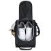 Golkcurx Golf Shoe Bag for Travel Zippered Sport Shoe Carrier Bags with Side Accessory Pockets for Socks, Tees, Golf Ball (Black)