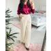 Vetinee Wide Leg High Waisted Dress Pants for Women XL - Vanilla Ice | Business Office Trousers with Pockets - Buy Online on SooperMarket.com