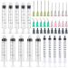 15 Pack 1ml 3ml 5ml Syringes with14ga 16ga 18ga 20ga Blunt Tip Needles and Caps. Lip Gloss Paint Epoxy Resin Measuring Liquids and Refilling Glue Applicator or Oil 15 Pack (Syringes)