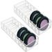 Kurtzy transparent acrylic eyeshadow make -up organizer with 8 compartments (2 pcs) 21.5 x 8.5cm compact drawer & desk organizer make -up cosmetics storage for eyeshadow rough & bronzer