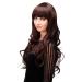 WIG ME UP Dark Brown & Mahogany Wavy Long Wig with Bangs - 65 cm Ladies Wig H9101-2T33 | International Shipping Available - Buy Online on SooperMarket.com