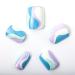 Novo Ovo Short Corner Oval Press On Nails - Purple White Green Strudel - Lavender Stick Artificial Fingernails with Glue for Valentine's Day | International Shipping - Buy Online on SooperMarket.com