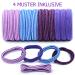 100 Colored Hair Ties for Girls & Women | Elastic Comfortable High-Quality Hair Bands in 16 Colors & 4 Patterns - Perfect for Daily Use - Buy Online on SooperMarket.com