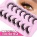 Buy 7 Pairs Cat Eye False Eyelashes - Natural Look Mink Fluffy 15mm 6D Volume Wispy Strip Lashes by PHKERATA - International Shipping Available - Buy Online on SooperMarket.com
