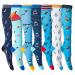 Leostep Funny compression stockings for women and men blood circulation long stockings support while cycling hiking traveling fishing flight L-XL Sea