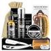MxTimwan beard care set for men 10 part gifts Bart Set men with bare shampoo beard oil beard balm beard comb beard beard shears travel bag razor with 2 swapslings instructions