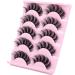 Wiwoseo Natural Mink False Eyelashes - 5 Pairs Fluffy Wispy 16MM Faux Mink Lashes - Buy Online on SooperMarket.com