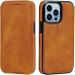BRART Wallet Case for iPhone 13/13 Pro/13 Pro Max PU Leather Magnetic Protective Flip Case Cover with Credit Card Slot Viewing Stand Shockproof TPU (Color : Yellow Size : 13 mini 5.4") 13 mini 5.4" Yellow