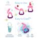 Gedebey Baby Fruit Feeder Pacifier Set - 3 Pack | Silicone Pacifiers & Feeding Spoon Combo | Frozen Fruit Teether & Forage Feeder | Pink Baby Food Accessories - Buy Online on SooperMarket.com