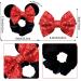 Mouse Ears Sequin Velvet Hair Scrunchies Set - Black, Red, Pink - Buy Online on SooperMarket.com