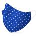 Dance pattern makeshift mask washable 100% cotton for children and adults - nose bracket and filter bag - mouth and nose protection 2 -layer - Oeko -Tex Standard 100 blue and white dotted S (1 Pack)
