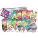 7th Heaven Pamper & Party Skincare Set - 10 x Face Masks Silver Make Up Bag & Cleansing Face Cloth - Gift Set Mix of Peel Off Masks & Cream Face Masks