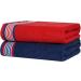 CASA COPENHAGEN 550 GSM 6Pcs Towel Set - Super Soft Egyptian Cotton Towels for Bath, Kitchen & Shower - American Blue & Red - Buy Online on SooperMarket.com