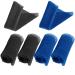 HONG 111 African Net Sponge Bathing Sponge  4 Pieces African Body Exfoliating Long Net Exfoliating Shower Body Scrubber Back Scrubber Skin Smoother for Daily Use (Blue Black)