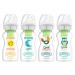 Dr. Brown s Natural Flow Anti-Colic Options+ Wide Baby Bottles 9 oz/270ml with Level 1 Slow Flow Nipple 4 Pack Good Morning/Good Night Gift Set
