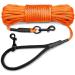 Joytale reflective drag line for dogs 5m dog leash with padded handle and 2 carabin hooks nylon long rope training leash for puppies small dogs orange 5 m (1 Pack) orange