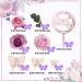 19 PCS Flower Cake Toppers | Butterfly Cake Decorations | Happy Birthday Toppers with Artificial Roses and Eucalyptus | Wedding Baby Shower Supplies (Purple) - Buy Online on SooperMarket.com