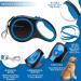 Extendable Dog Lead Tangle-Free Retractable Dog Lead with Anti-Slip Handle 3m 5m 8m Long Anti Theft Dog Leads Strong Nylon Tape Suitable for Small Medium Large Dogs Blue Blue 8 m (Pack of 1) - Buy Online on SooperMarket.com