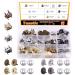 Tanstic 60 Sets 18mm 4 Color Magnetic Button Clasps Snaps Fastener Clasps Button Knitting Buttons Sets for Sewing, Craft, Purses, Bags, Clothes, Leather