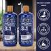 Men's 3-in-1 Body Wash Shampoo Conditioner Combo - Shower Gel for Body, Hair & Face - Paraben & Sulfate Free - 2 Pack - Buy Online on SooperMarket.com