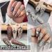 Embossed Bohemian Retro Lace Nail Art Stickers - 4 Sheets for Women and Girls - Buy Online on SooperMarket.com