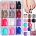 Press on Toe Nails  FANDAMEI 12 Colors 288PCS Press on Toenails Short Square  4 Glitter Press on Toenails Full Cover  6 Glossy False Toenails for Feet  2 Press on Toenails French Tip for Summer Nail Pattern A