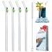MALX 5-Pack 8.5" x 0.3" Turtle Glass Straws Set of 4 Handmade Transparent Long Straws and 1 Cleaning Brush. Suitable for Cold and hot Drinks Aesthetic Cute Straws with Charm Coquette Straws