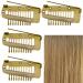 4 pieces of hair extension clamps metal wig clinging clinging snap small snap wing brackets 10 teeth comb brackets for women's hair extensions 4 golden