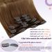 Laavoo Real Hair Ombre Clip-In Extensions - Medium Brown Balayage Dark Blonde Remy 105g 7 Pieces 55cm - Perfect for International Shipping - Buy Online on SooperMarket.com